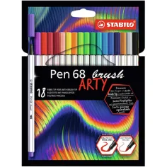 Stabilo: Pen 68 Brush ARTY set de rotuladores de pincel de 18 unidades
