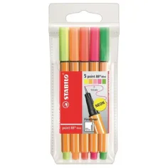 Stabilo: Point 88 Mini neón rotulador set de 5 piezas