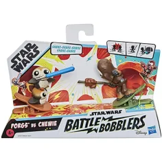 Star Wars Battle Bobblers Porgs vs Chewie figura con pinza - Hasbro