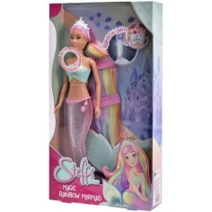 Steffi Love: Steffi sirena mágica de arcoíris con cola iluminada - Simba Toys