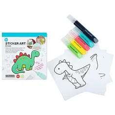 Sticker Art: Set de pegatinas para colorear de dinosaurios - Comansi