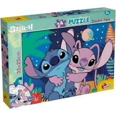 Stitch 2 en 1 24 piezas puzzle y colorear 35x25cm - Lisciani