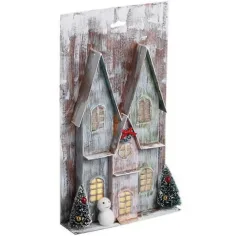 Stop & Look: Casa de papel navideña con luz 17x5x30cm