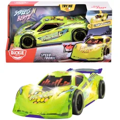 Streets Beatz: Speed Tronic coche neon verde con luz y sonido 20 cm - Dickie Toys