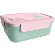 St.Right Caja de almuerzo de plástico menta y rosa