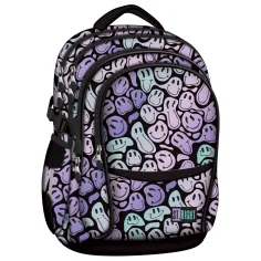 St.Right Crazy Faces mochila escolar de cuatro compartimentos, mochila BP01 43x32x20cm