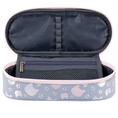 imagen de St.Right: Estuche ovalado de gatos plateados 23cm 2