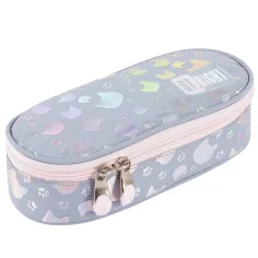 St.Right: Estuche ovalado de gatos plateados 23cm