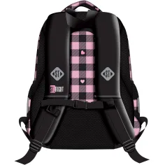 imagen de St.Right Mochila escolar de corazón rosa-negro, mochila BP26 39x27x17cm 2