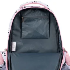 imagen de St.Right Panda Gris mochila escolar de tres compartimentos con diseño de panda en rosa y gris 39x27x17cm 5