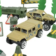 imagen de Super Army: Set de juego militar con vehículos de metal y avión de fricción en dos versiones 3
