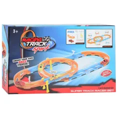 imagen de Super Track set de pista de carreras de 24 piezas con espiral y coche de retroceso 1/64 2