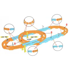 imagen de Super Track set de pista de carreras de 24 piezas con espiral y coche de retroceso 1/64 3