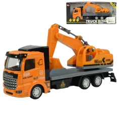 Super Truck: Camión de carga con excavadora de ruedas 19cm