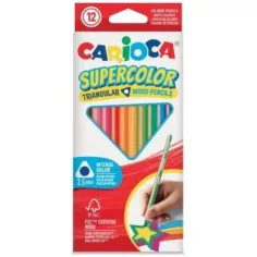 SuperColor conjunto de lápices de colores en forma de triángulo de 12 piezas - Carioca