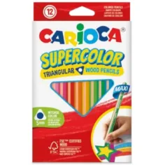 SuperColor conjunto de lápices de colores maxi en forma de triángulo de 12 piezas - Carioca