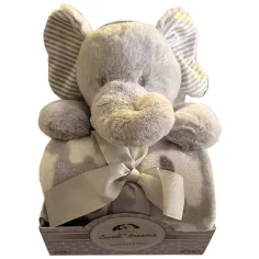 SweetDreams: Manta y elefante de peluche en color gris