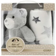 SweetDreams: Manta y osito de peluche en color gris