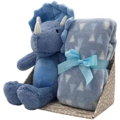 imagen de SweetDreams: Manta y peluche triceratops en color azul 2