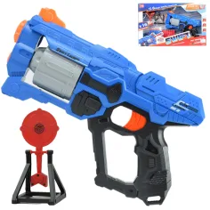 Swift Launcher: Arma de lanzamiento de esponja manual con cargador rotativo, municiones y diana de 32cm