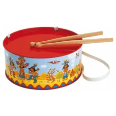 Tambor indio con baquetas