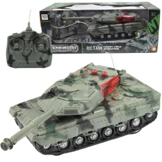 Tanque RC M1 Abrams con control remoto con efectos de luz y sonido 1/32 de escala 22cm