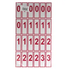 Tarjeta de números y símbolos 2-4.º grado