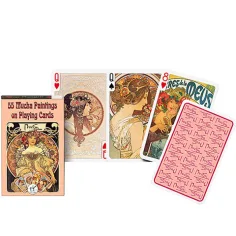 Tarjeta de rummy exclusiva - Mucha 1x55 cartas - Piatnik