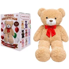Teddy Greetings: Honey Hugs oso de peluche blanco en caja de regalo de 120cm