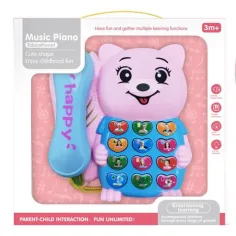 Teléfono de osito rosa con luz y sonido