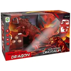Temible dragón rojo con huevos