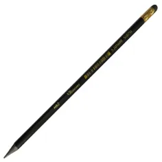 Tesoro lápiz negro-dorado sin madera con goma
