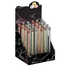 Tesoro: Plumas de metal con perlas varias 1ud