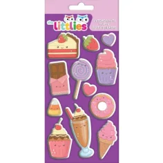 The Littlies: Dulces set de pegatinas 3D en relieve de 10x22cm