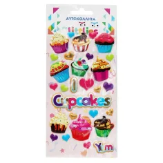 The Littlies: Set de pegatinas 3D de espuma con diseño de muffin en hoja de 10x22cm