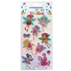 The Littlies: Set de pegatinas 3D de hadas en hoja de 10x22cm
