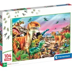Tierra de dinosaurios 104 piezas Super puzzle - Clementoni