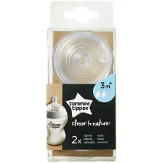 Tommee Tippee: Biberón de flujo medio Closer to Nature con chupete 2 unidades (3 meses+)