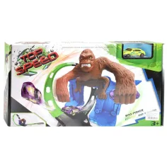 Top Speed: King-Kong pista de carreras doble super bucle 360° con figura de gorila y 1 cochecito 1/64