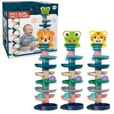 Torre de Pelotas: Divertida pista de bolas de animales en varias versiones 73x22cm 1ud