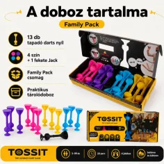 imagen de Tossit Family Pack – Rosa, Morado, Azul, Amarillo juego de dardos con disco adhesivo 2