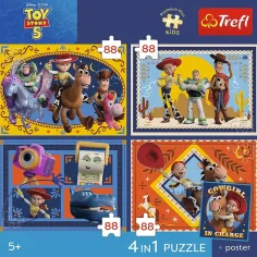 imagen de Toy Story 5 - 4 x 88 piezas Premium Plus Kids puzzle - Trefl 2