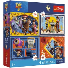 imagen de Toy Story 5 - 4 x 88 piezas Premium Plus Kids puzzle - Trefl 1