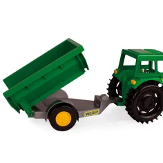 imagen de Tractor verde con remolque volquete de 38,5 cm - Wader 3