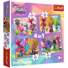 Trolls 3.: Set de rompecabezas 4 en 1 - Trefl