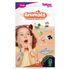 TyToo: Set de pegatinas de tatuajes de animales de 69 piezas
