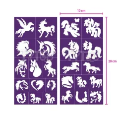imagen de TyToo: Set de plantillas de tatuajes de brillo de caballos y ponis 25ud 3
