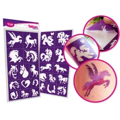 TyToo: Set de plantillas de tatuajes de brillo de caballos y ponis 25ud