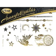 TyToo: Set de tatuajes temporales dorados 21x15cm - Atrapasueños, hada