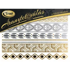 TyToo: Set de tatuajes temporales dorados 21x15cm - Pulsera, tobilleras